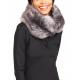 Wool Cable Knitted Reversible Infinity Scarf Comfortable With Faux Fur Lining