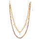 Wholesale 14K Gold-Plated Pendant Paper Clip Chain Link Multicolor Beaded Necklace Set