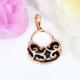 18K Rose Gold Natural Black Agate and Diamonds Pendant Necklace (GDN0020