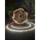 Outdoor garden at night large abstract sculpture LED lights with light wave changes welcome custom sculpture