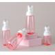 100ml Petg Pump Bottle Transparent Pink Single Packing Fine Sprayer White Facial Soft Touch