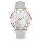 Colorful MOP Dial Leather Strap Quartz Watch Womens Ultra Thin Design Case