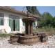 Large Marble Column Stone Water Fountain Outdoor Decoration