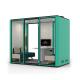 81.6 Inch Green Soundproof Office Pod Phone Booths Acoustic Tempered Glass