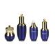 The top hat golden bottle body blue material PP Empty Makeup Containers