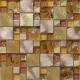 High grade style rose gold color glass mix metal mosaic square piece