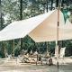 210T Polyester Iron Pipe Family Summer Beach Canopy Sun Shelter With Wind Rope