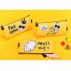 Cartoon Kids Student Pencil Pouches Polyester , Zipper Pencil Case Bag Yellow