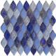 Deep blue with silver leaf water waving glass mosaic tile for living room background