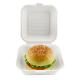 Food Container Box for Fast Food Hamburg and Takeway Food 6 inch White or Nature Compostable