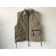 Fishing vest 033 no hood in taslan fabric, khaki color, water proof, quick dry, S-3XL