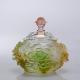 Unique Flower pattern Liuli Crystal Glass Candy Jar With Lid