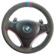Black Thread Hand Stitched Steering Wheel Cover for BMW E90 E91 E92 E93 E87 E81 E82 E88 X1 E84