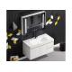 New White Design Bath Room Vanity Units Solid Surface Wash Basin Wooden Panel Bathroom Cabinet With Mirror