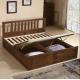 Rustic Cherry Solid Wood Twin Bed Frame , Antique Style Black Wood Bed Frame