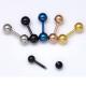 Retro 3 4 5 mm Men's Stainless Steel Ball Barbell Ear Piercing Studs Earrings Black Golden Sale Fashion