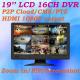 16CH All in one DVR 19'' LCD Monitor 960H CCTV DVR P2P Cloud PTZ Control Video Surveillance DVR system