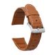 Flexible 24mm Genuine Leather Watch Strap Bands Stainless Steel Buckle