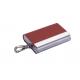 Slim Metal And PU Snap Closure Card Holder Organizer