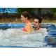 4 Seats + 2 lounges Square Combo Massage Bathtub / Outdoor Bathtubs In Ocean Wave Blue