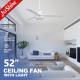 6 Speeds Remote Control 52 Modern Dimmable LED Ceiling Fan With Led Light