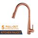 Stainless Steel Copper Pull Out Kitchen Sink Faucet