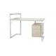 2 Storage Drawers Modern Computer Desk White Oak Elegant With Elevated Shelf