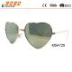Women's fashionable sunglasses with  heart metal frame, UV 400 Protection Lens
