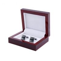 Custom Logo Cufflink Gift Box leather / wooden Material Stamping Printing Handling