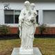 BLVE White Marble St. Joseph And Baby Jesus Statues Stone Saint Joseph Sculpture Life Size Religious Outdoor Church