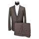 Outside Slim Fit Tailored Suits Brown Check Breastpocket Business Banquet