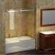 Dual Sliding Clear Tempered Glass Bathroom Shower Screen Door Cabinet