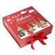 Custom Printing Large Size Folding Christmas Eve Hamper Magnetic Gift Packaging Box With Ribbon