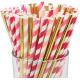 6.35mm New Year Party Decoration Biodegradable Wheat Festive Paper Straws