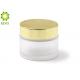 Frosted Glass Cosmetic Cream Jar 30ml With Golden Aluminum Screw Lid