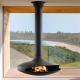 Hotel Indoor Suspended Heating Steel Stove Hanging Rotating Wood Fireplace