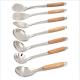 304 Stainless Steel Kitchen Utensils Sets 7PCS Cooking Tools With Wooden Handle