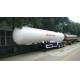 Semi Trailer Lpg Gas Tanker Truck , 49.6cbm Tri Axle Semi Trailer With Fuel Box