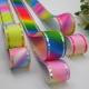 3.8cm  Hair DIY accessories Gift  Wrapping Gold Silver Edge Rainbow Ribbon