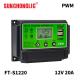 Intput 20A PWM Solar Charger Controllers 2A Output 12v 24v Solar Charge Controller