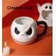 Halloween Skull Cup With Handle Lidless Ceramic Cup Funny Water Mocha Cup 600ML