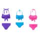 2Pcs Mermaid Tail Swimsuit , Princess Ruffles Mmermaid Bikini Set For Kids Girls