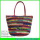 LUDA 2016 spring summer straw beach bag crochet straw leather ladies handbag