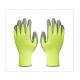 Transport Fluorescent Polyester Seamless Knit With Grey PU Coating Work Gloves