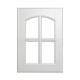 Mdf Frame Classic Cabinet Doors White Wood Grain 15mm Thickness With Glass Insert