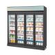 1500L Commercial 4 Glass Doors Beverage Showcase Cooler Upright Display Freezer