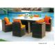 6-piece PE wicker rattan outdoor patio dining set for 4 people with 2 arm chairs and 2 armless chair-8015