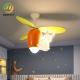 Children'S Cartoon Creative Cute Rabbit Carrot Ceiling Fan Light For Boy Girl Bedroom