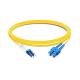 1m (3ft) Duplex OS2 Single Mode LC UPC to SC UPC PVC (OFNR) Fiber Optic Cable
