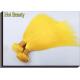 Customized Yellow Silk Straight 100% Human Hair Extensions Long Lasting Cuticle Aligned